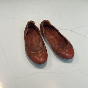 Tory Burch Snakeskin Leather Ballet Flats